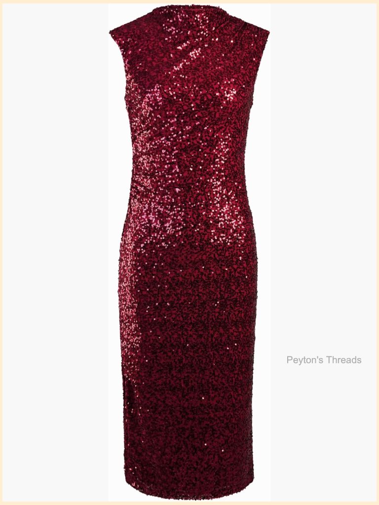Sleeveless Sequin Knit Midi Dress